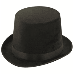 Erwachsener Schwarzer Velours Lincoln Hut - Klassischer Zylinder Für Historisches Kostüm