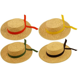 Erwachsener Strohhut Boater - Klassischer Sommerhut mit flacher Oberseite für Outdoor