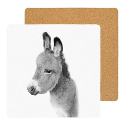 Esel-Form Korkuntersetzer - Nachhaltiger Getränkeuntersetzer, ca. 9,5x9,5cm