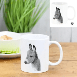 Esel-Motiv Becher, 300ml Fassungsvermögen, 9,5cm Hoch