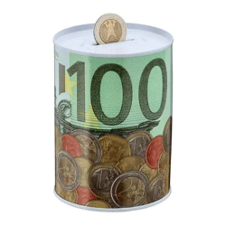 Euro-Motiv Spardose, Kompaktformat 8,5 x 11,5 cm, Ideal für Sparfüchse