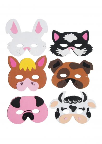 Eva Bauernhof-Tiermasken F&uuml;r Kinder, 6-teiliges Set - Spielzeug & Kost&uuml;mzubeh&ouml;r