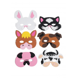 Eva Bauernhof-Tiermasken Für Kinder, 6-teiliges Set - Spielzeug & Kostümzubehör