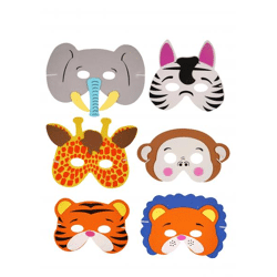 Eva-Dashing Masken-Set, 6 verschiedene Designs – Tiermasken für Kinder, Party & Karneval