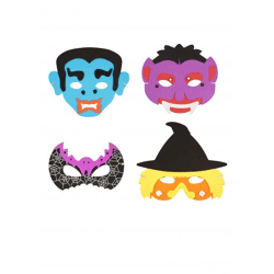 Eva-Schaumstoff Halloween-Masken, 4er-Set, verschiedene Motive