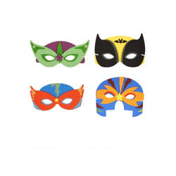Eva Superhero Masks, 4 Set - Kindergeburtstag & Verkleidungsparty Zubehör