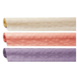 Exklusive Dreifaden-Damasttischdecke, 10m x 100cm – Reinweiß