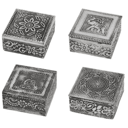 Exklusive Shiva Schmuckkästchen, Silber, 8x8 cm