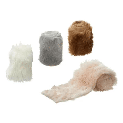 Exquisite Kunstfell-Dekobänder, 4er Set - Edle Zierstreifen 7cm x 100cm