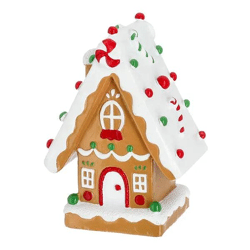 Farbenfrohes Süßigkeiten-Lebkuchenhaus, Weihnachtsdeko, 10x15 cm