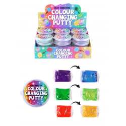 Color-changing putty, 18G, 7 cm x 5 cm - 4 different colors, mood putty, sensory toy