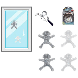 Fensterläufer Spaceman, 12er Set, ca. 3cm hoch - Raumfahrt-Deko-Set für Fenster
