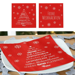 Festive Red Christmas Napkins, 2 per Set, Pack of 20 - Holiday Table Essentials