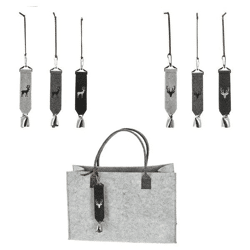 Festliche Filz-Anhänger Rentier mit Glocke, 6er Set - Weihnachtsschmuck, Deko-Ornamente