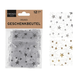 Festliche Organza Geschenkbeutel, 12er Set, 10x8 cm – Mini Weihnachtssäckchen
