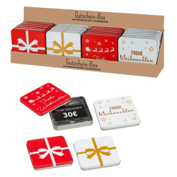 Festliche Präsentboxen - Weihnachtliche Geschenkdosen, 4er-Set, ca. 10x10cm