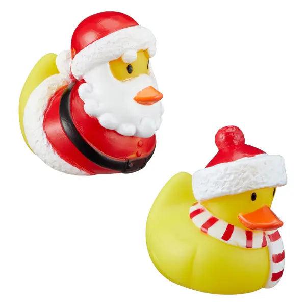 Festive Christmas rubber ducks - set of 2, approx. 6 cm