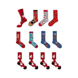 Festliche Weihnachtssocken im 3er-Pack - Bunt Gemustert, Perfekt für die Feiertage