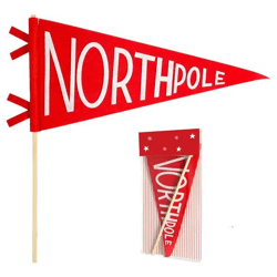 Festlicher Wimpel Northpole, ca. 40x36cm - Weihnachtsflagge für saisonale Deko