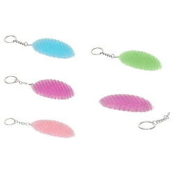 Fidget Worm Schlüsselanhänger, Einfarbig, 4er-Set, Ideal für Stressabbau Unterwegs