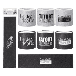 Filz Banderolen für Toilettenpapier, 6er Set, Dekorativ & Umweltfreundlich, 100 Zeichen