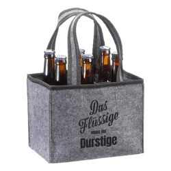 Filz Flaschenträger 'Das Flüssige muss...' – Praktisch & Stilvoll