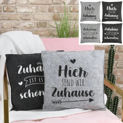 Filz-Kissen für Zuhause, 4er-Set, ca. 38x38cm - Gemütliche Wohnraumdekoration