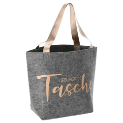 Filz Shopper Lieblingstasche, Große Einkaufstasche, ca. 49x38cm, Stilvoll & Robust