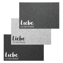 Filz-Tischset Liebe - Sortierte Designs, 3er Pack, 45x30cm, Dekorative und Robuste Tischunterlagen