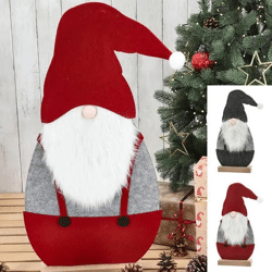 Filz-Wichtel auf Holzsockel, stehende Wichtel 80cm, Set mit 2, verspielte Heimdekoration