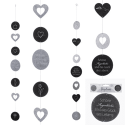 Filzgirlande mit Sprüchen, ca. 145cm, 2er Set, Dekorative Botschaftsbanner