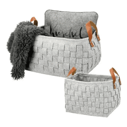 Filzkörbe, hellgrau, 2er Pack - Stilvoll organisieren!