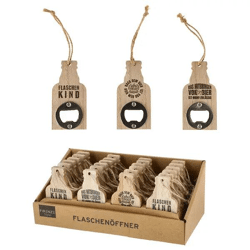 Wooden bottle opener, set of 3, approx. 10 cm high - Compact opener | Rustic, durable