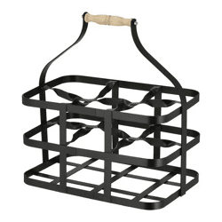 Flaschenträger Metall, schwarz – Moderner Getränketräger | Metall-Weinhalter