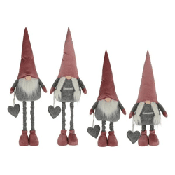 Flexibler Rosa Wichtel Udo mit Teleskop-Beinen, verstellbar bis 80 cm - 2 Stück Set