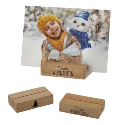 Foto Kartenhalter Weihnachten, 2er-Set, 7,6x4 cm – Festliche Tischdeko | Stilvoller Kartenhalter