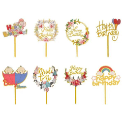 Frohe Geburtstags-Kuchendeko, Cake Topper, 8er-Set, ca. 16cm Hoch