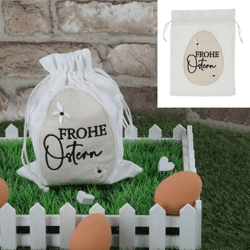 Frohe Ostern Stoffbeutel, 15x20cm – Perfekter Geschenkbeutel für den Frühling