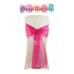 Fuchsia Organza Stuhl Schärpe Für Hochzeiten, 22cm x 3m - Dekorative Stuhlbänder