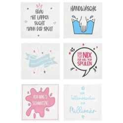 Ganzjahres Schwammtücher, 6er-Pack, Bedruckt, 17cm x 14cm, Vielseitig Einsetzbar