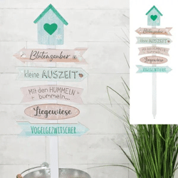 Garten-Bildwegweiser 'Garten2', ca. 76 cm hoch - Dekoratives Gartenelement