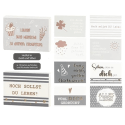 Geburtstags-Geschenkbox mit 10 Glückwunschkarten, 2er-Set