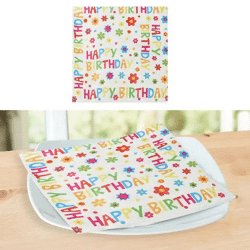 Geburtstags-Servietten Happy Birthday, 20er Pack, Farbenfrohes Design