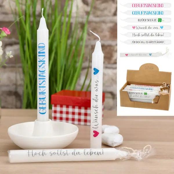 Geburtstags-Stabkerzen, 19x2 cm, 6er-Set - Bunte Dekoration f&uuml;r Festtage