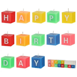 Geburtstagskerzen „HAPPY BIRTHDAY“, 13-teiliges Set, Bunte Tortendekoration