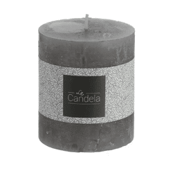 Gefrostete Stumpenkerze, Grauton, Klein, 7x8cm - Stilvolle Dekokerze für Zuhause und besondere Anlässe
