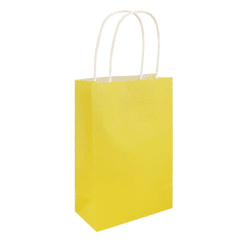 Gelbe Tragetasche mit Henkeln, 14x21x7 cm - Ideal für Geschenk & Alltag