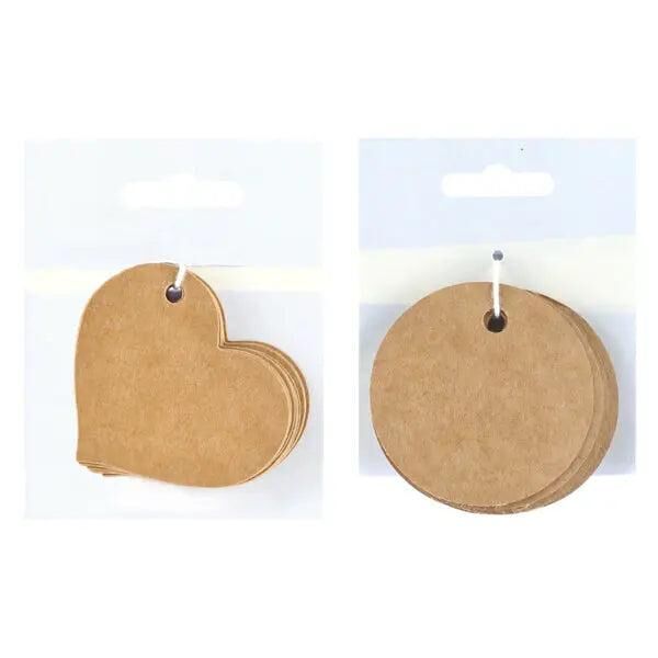 Geschenkanh&auml;nger aus Kraftpapier, 10er Set, 2 St&uuml;ck, Rustikal & Recyclebar - 100 Zeichen