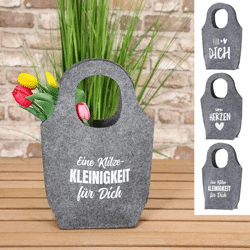Geschenktasche aus Filz mit Spruch, 3er-Set – Stilvolle Geschenkverpackung | Dekorative Filztaschen