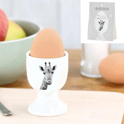 Giraffen-Eierbecher auf Karte, Lustiges Design, ca. 7cm Hoch